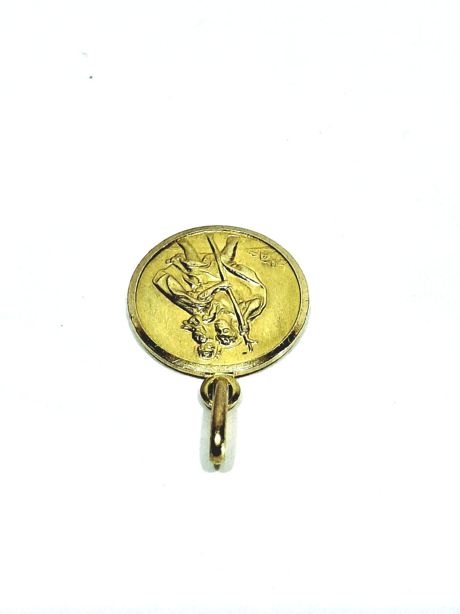 MÉDAILLE de SAINT CHRISTOPHE en or-photo-4