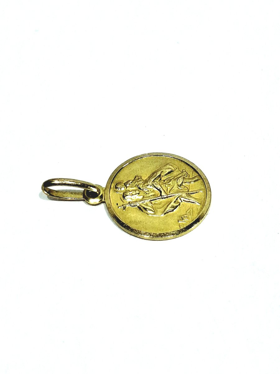 MÉDAILLE de SAINT CHRISTOPHE en or-photo-1