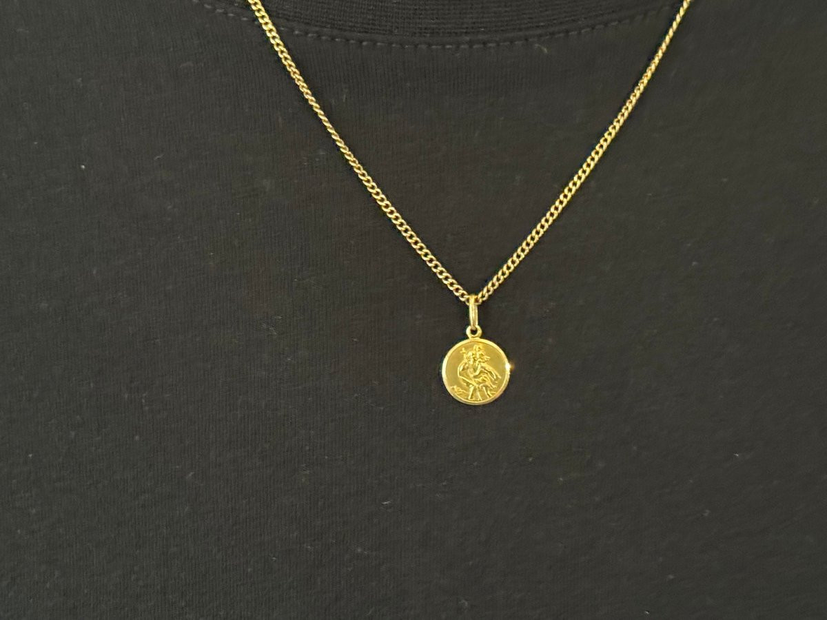 MÉDAILLE de SAINT CHRISTOPHE en or-photo-7