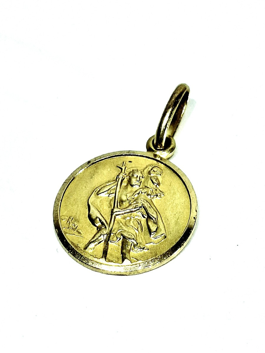 MÉDAILLE de SAINT CHRISTOPHE en or