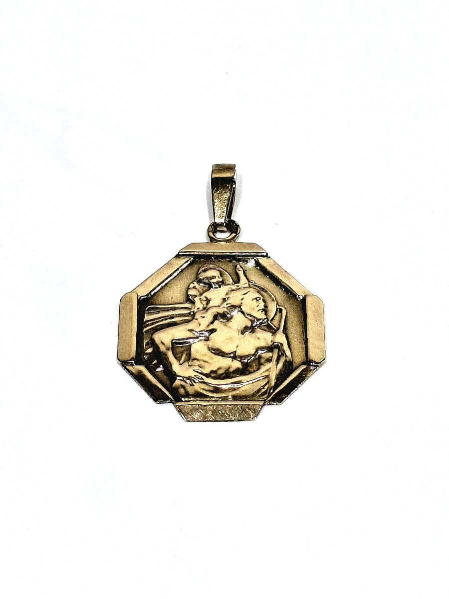 Médaille Saint Christophe Or Rose