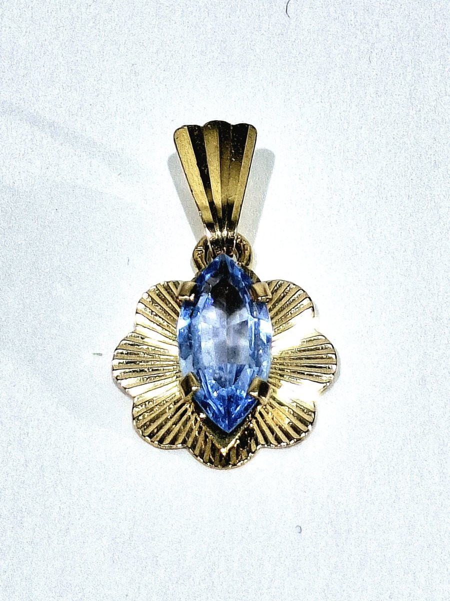 Gold And Blue Topaz Pendant-photo-2