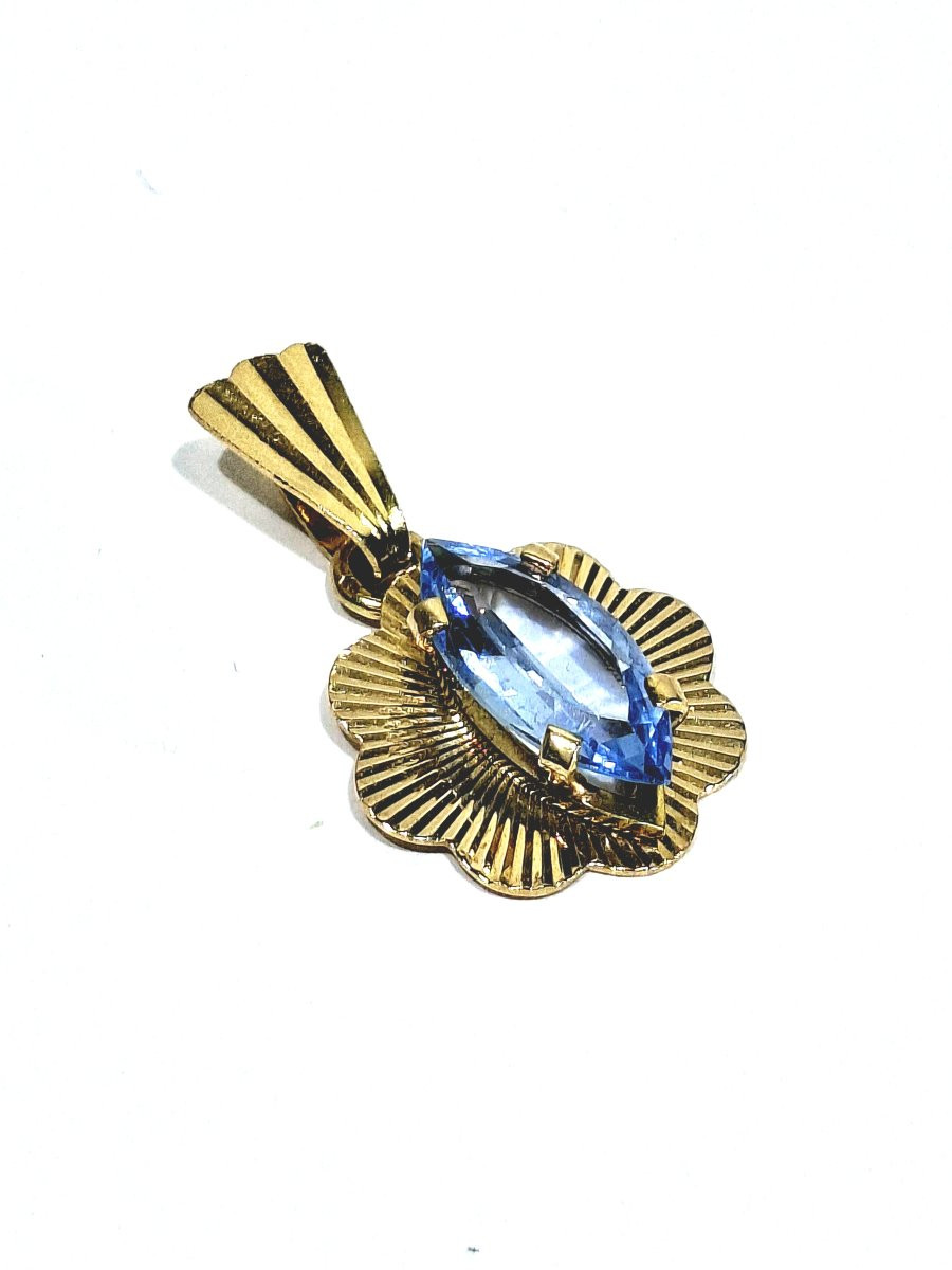 Gold And Blue Topaz Pendant-photo-3