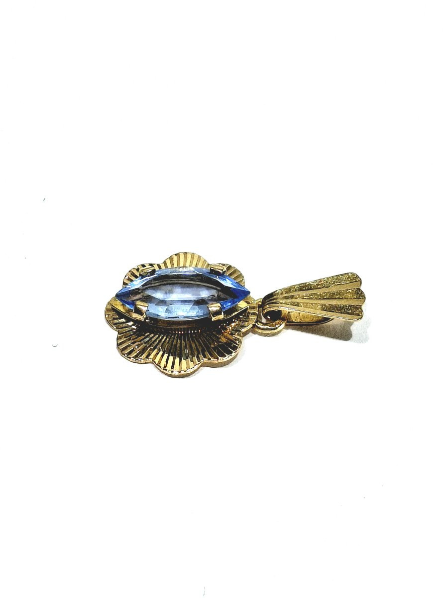 Gold And Blue Topaz Pendant-photo-4