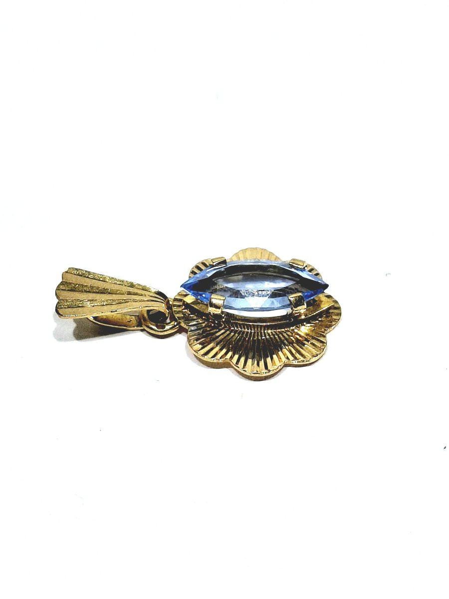 Gold And Blue Topaz Pendant-photo-2
