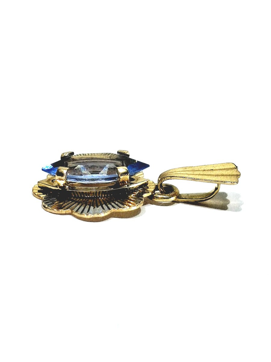 Gold And Blue Topaz Pendant-photo-3