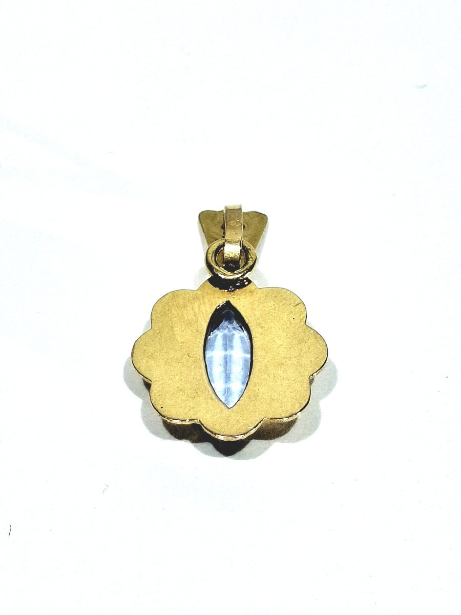 Gold And Blue Topaz Pendant-photo-4