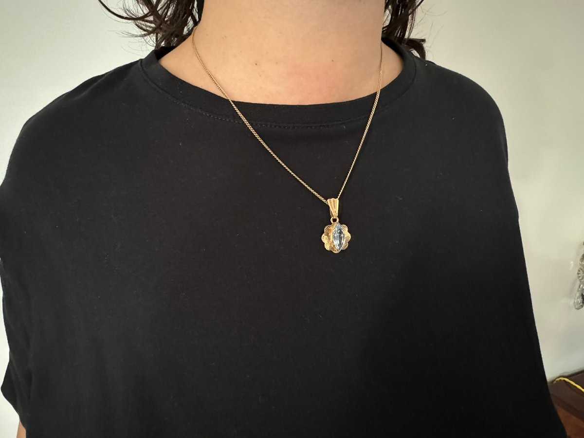 Gold And Blue Topaz Pendant-photo-6