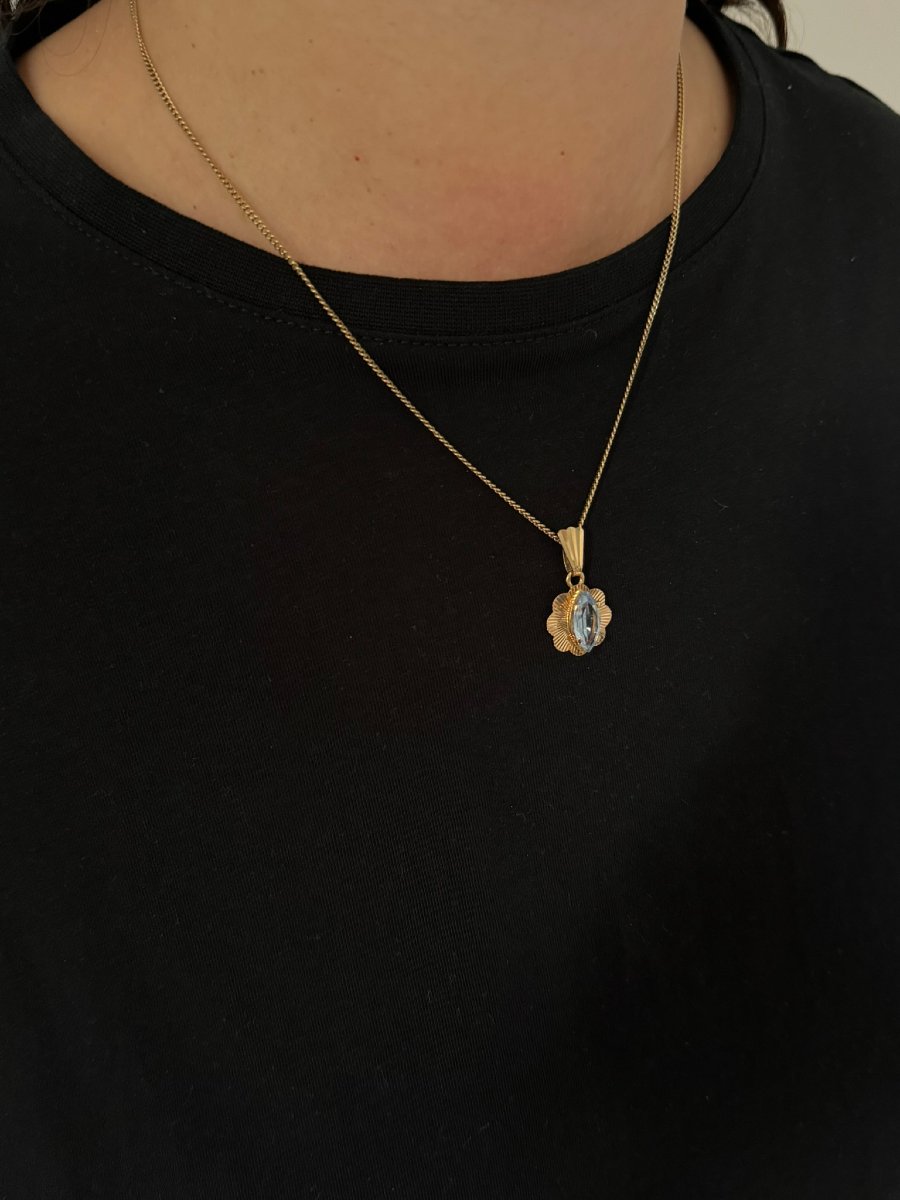 Gold And Blue Topaz Pendant-photo-8