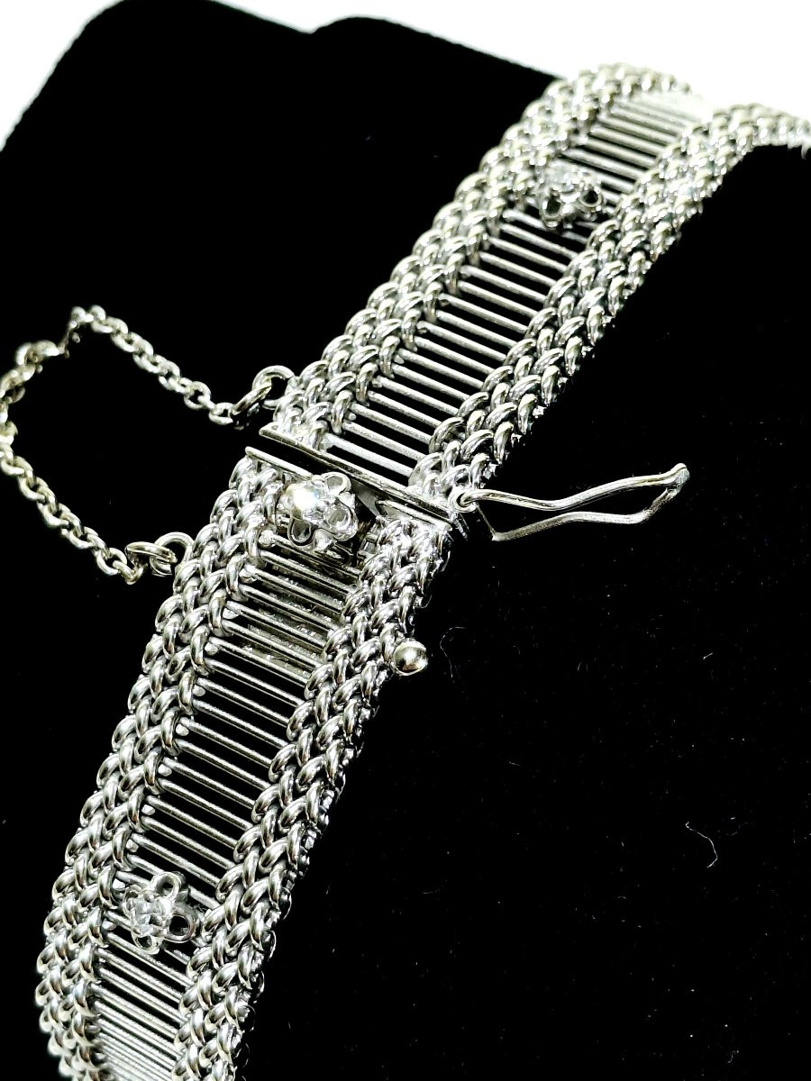  Bracelet en or blanc et diamants-photo-3