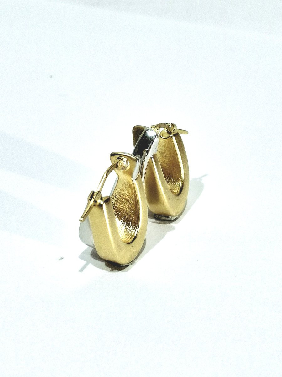 Yellow And White Gold Earring-photo-2
