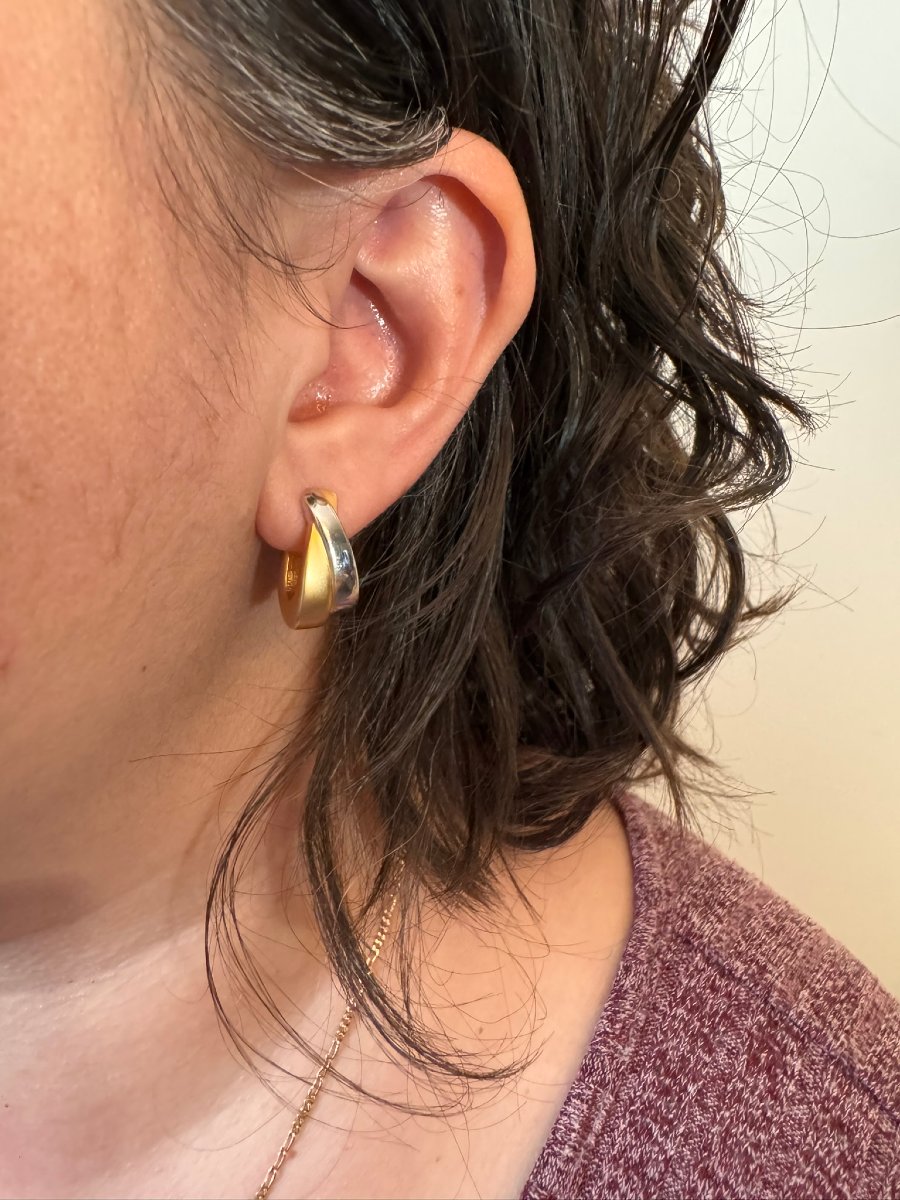 Yellow And White Gold Earring-photo-7