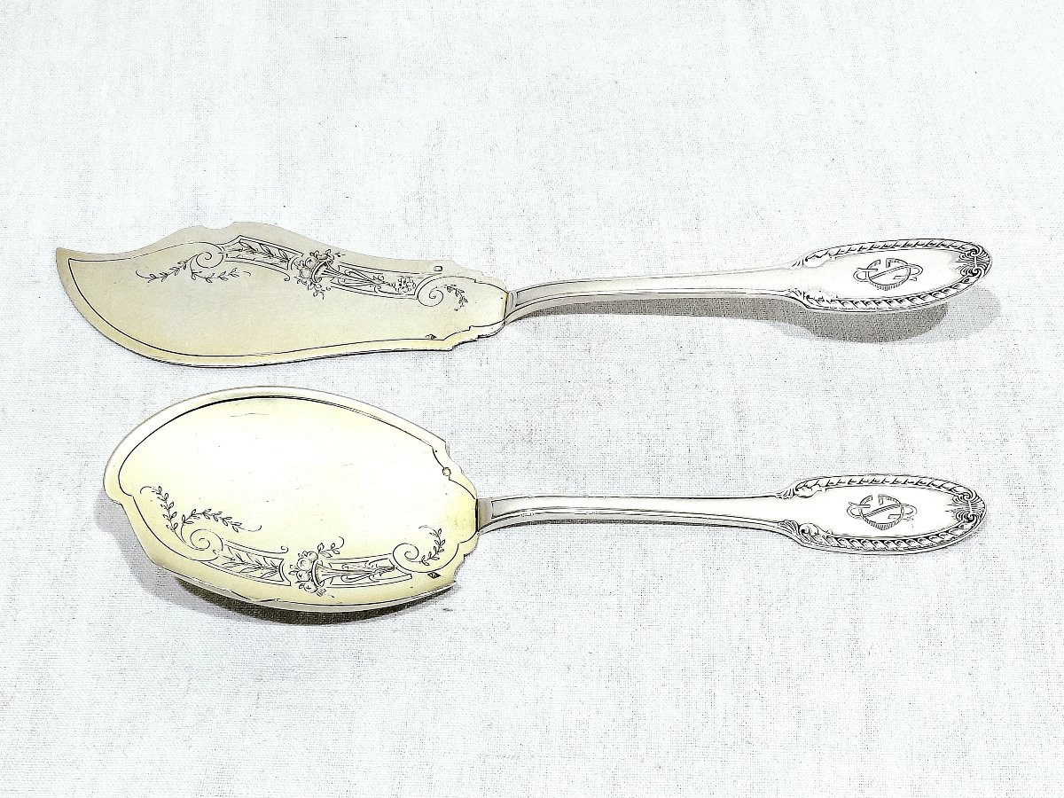 Ravinet Denfert - couverts de service a glace argent et vermeil-photo-8
