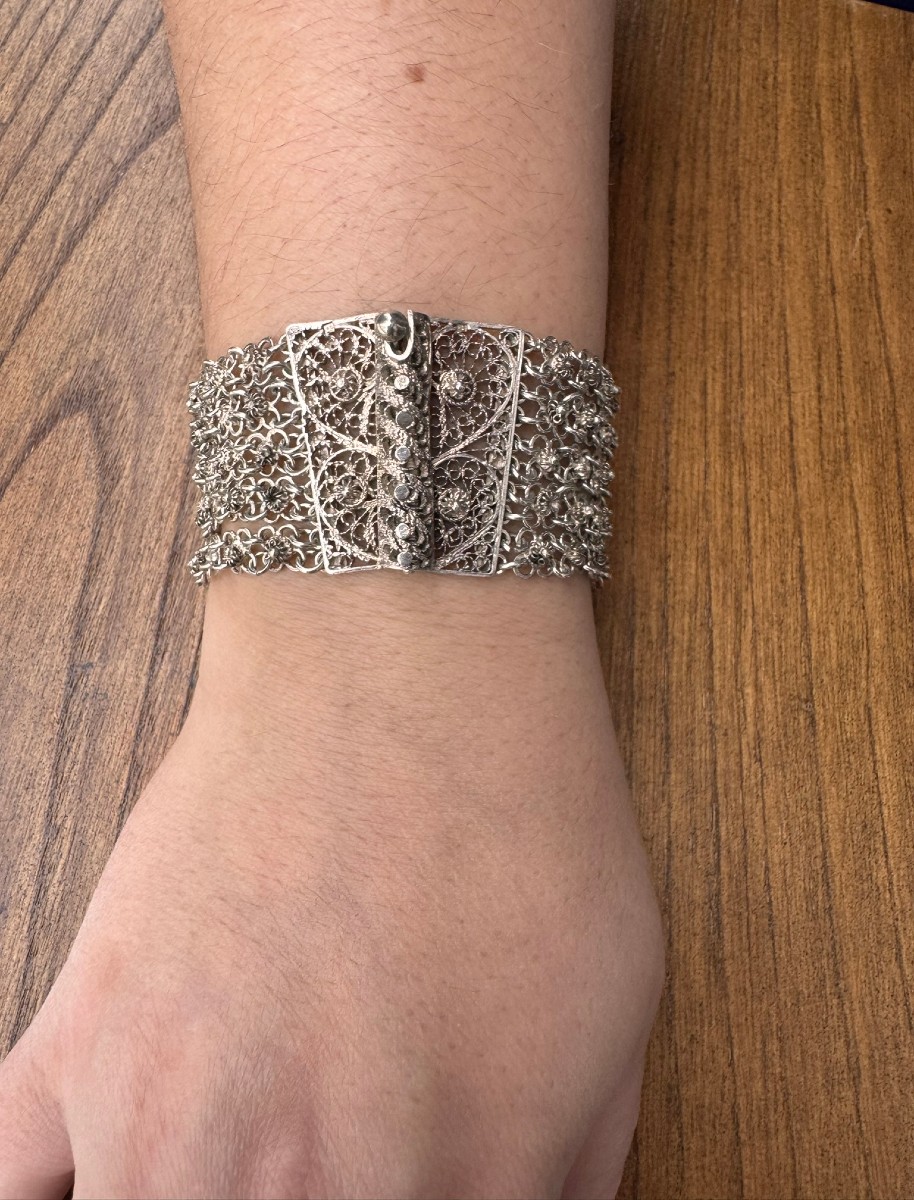 Bracelet manchette en argent Egyptien