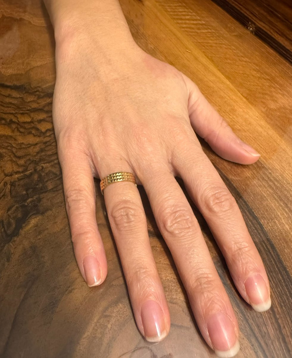 Alliance Femme En Or Rose Pointe de Diamant-photo-5