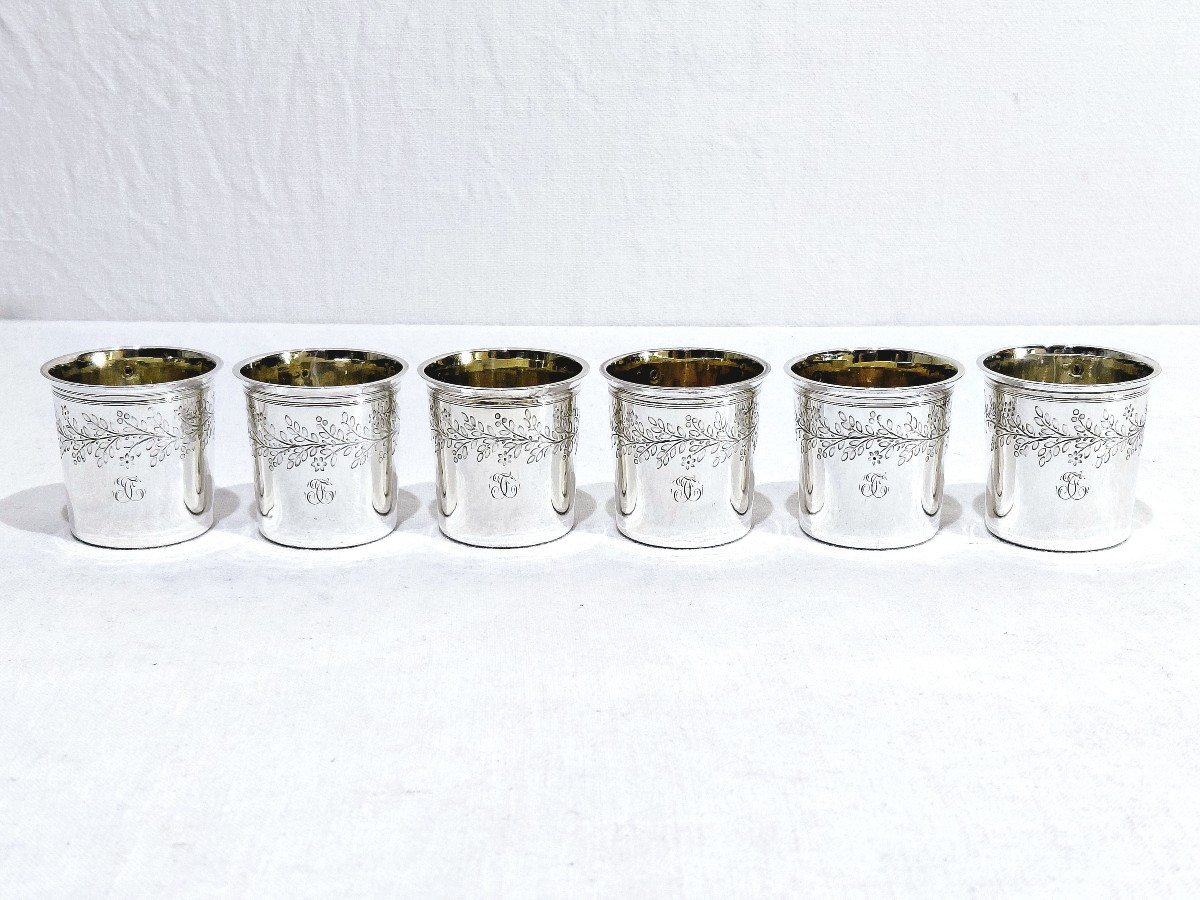 Hippolyte Fournerot - 6 Silver Liqueur Cups 