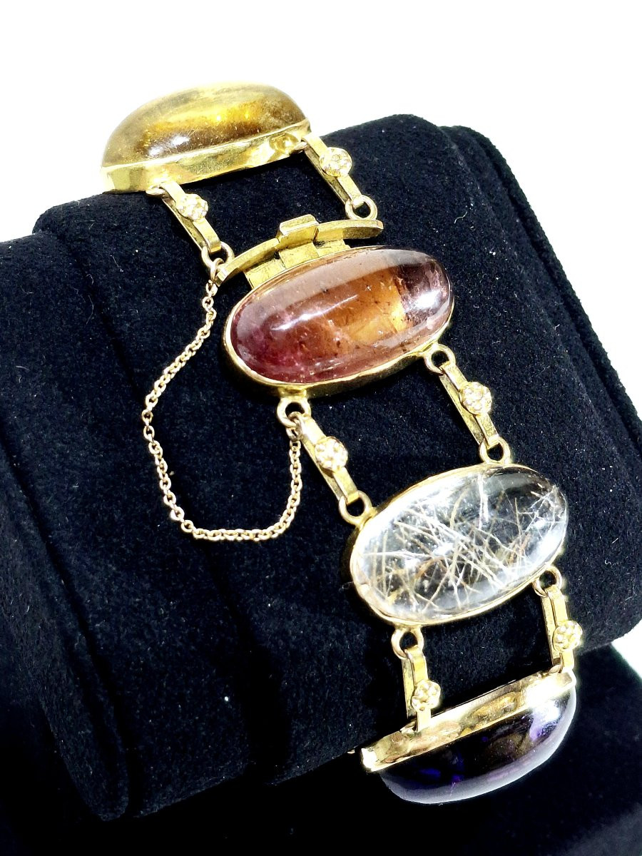 Bracelet en or et pierres -photo-3