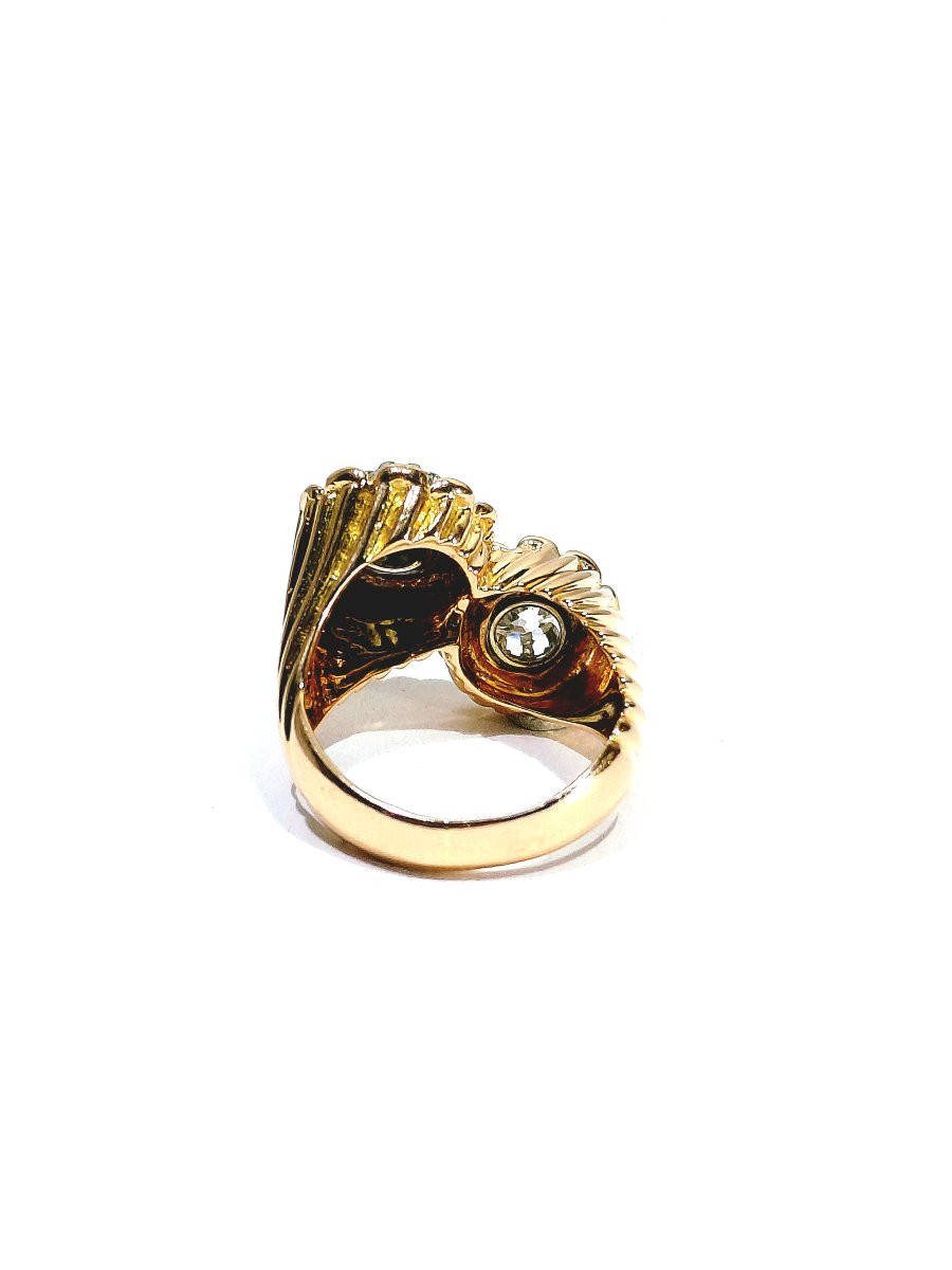 Bague “Toi Et Moi” Or Rose, Platine Et Diamants -photo-2