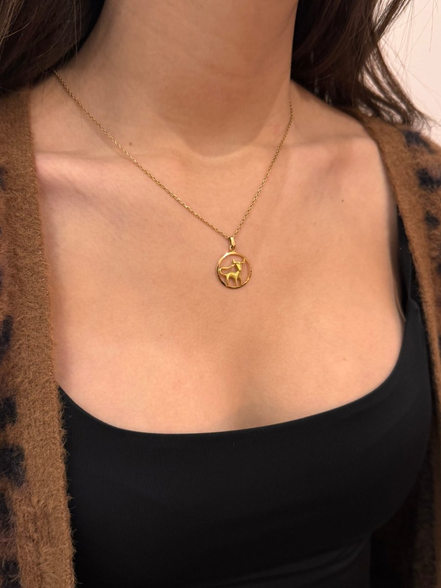 Médaille Taureau En Or Rose Et Jaune-photo-3