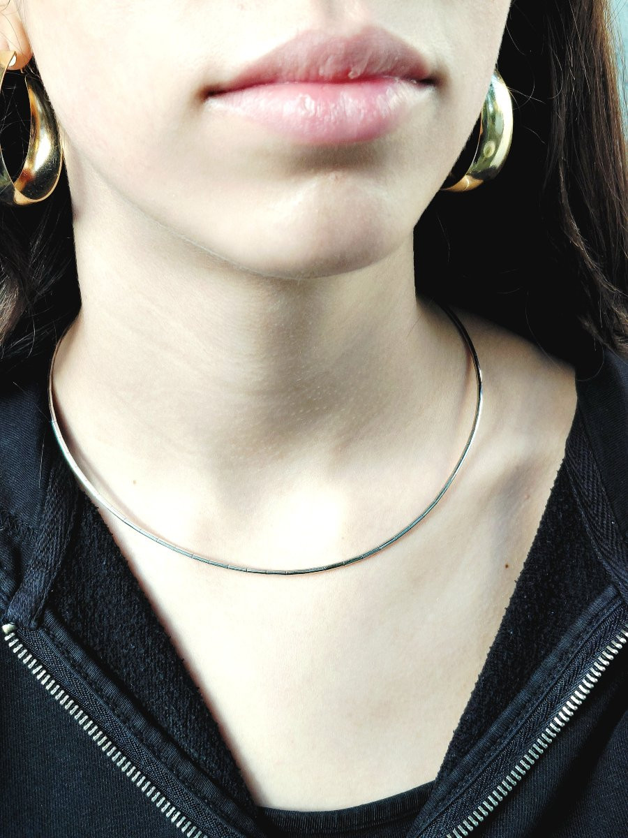 Semi-rigid White Gold Chain -photo-6