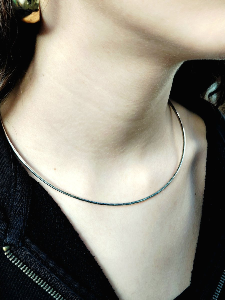 Semi-rigid White Gold Chain -photo-7