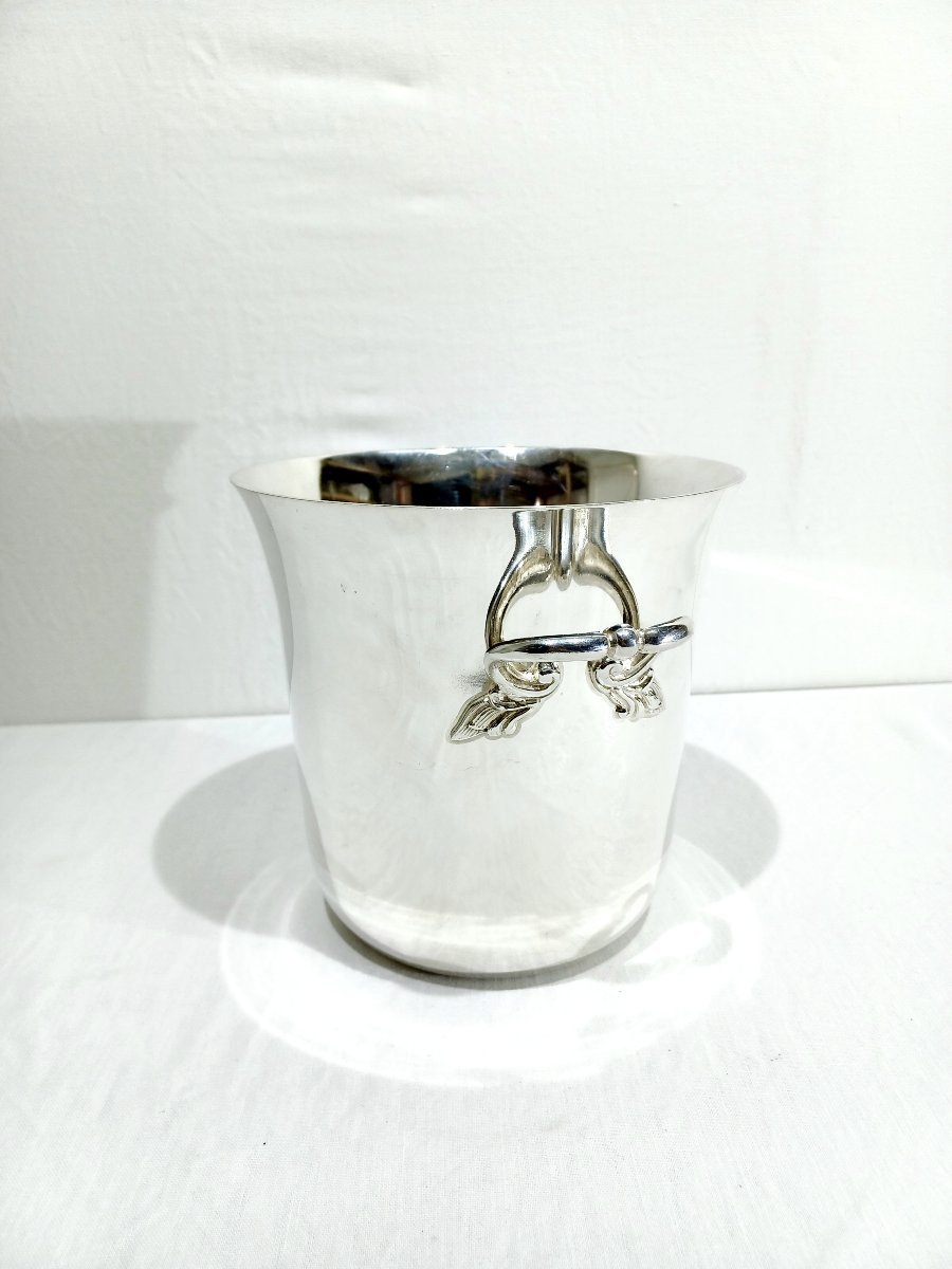 Seau à champagne en métal argenté-photo-2