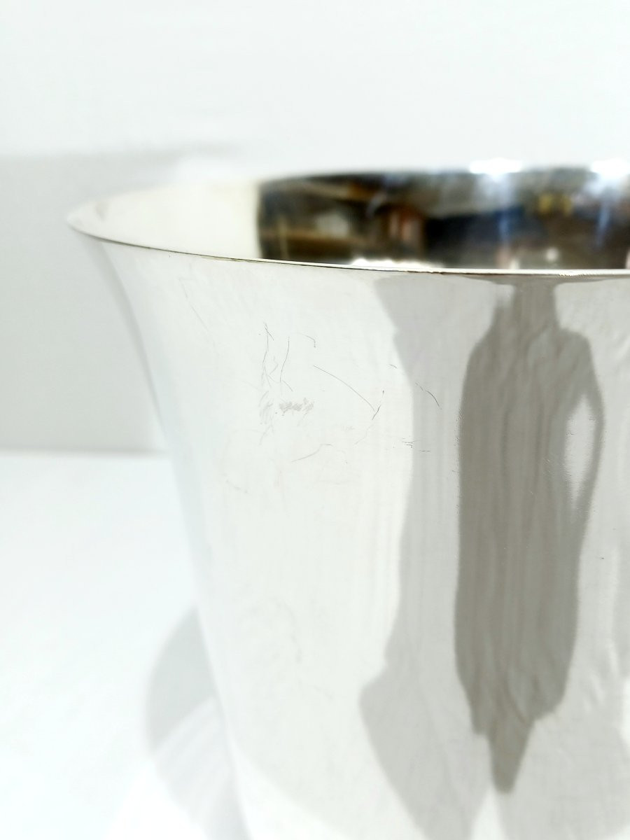 Seau à champagne en métal argenté-photo-3