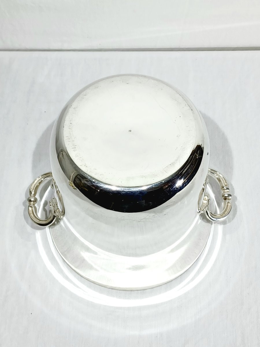 Seau à champagne en métal argenté-photo-6