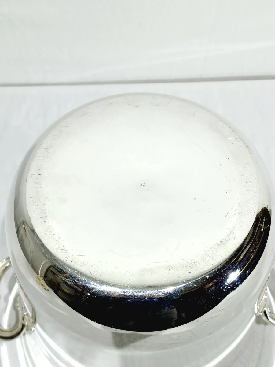 Seau à champagne en métal argenté-photo-7