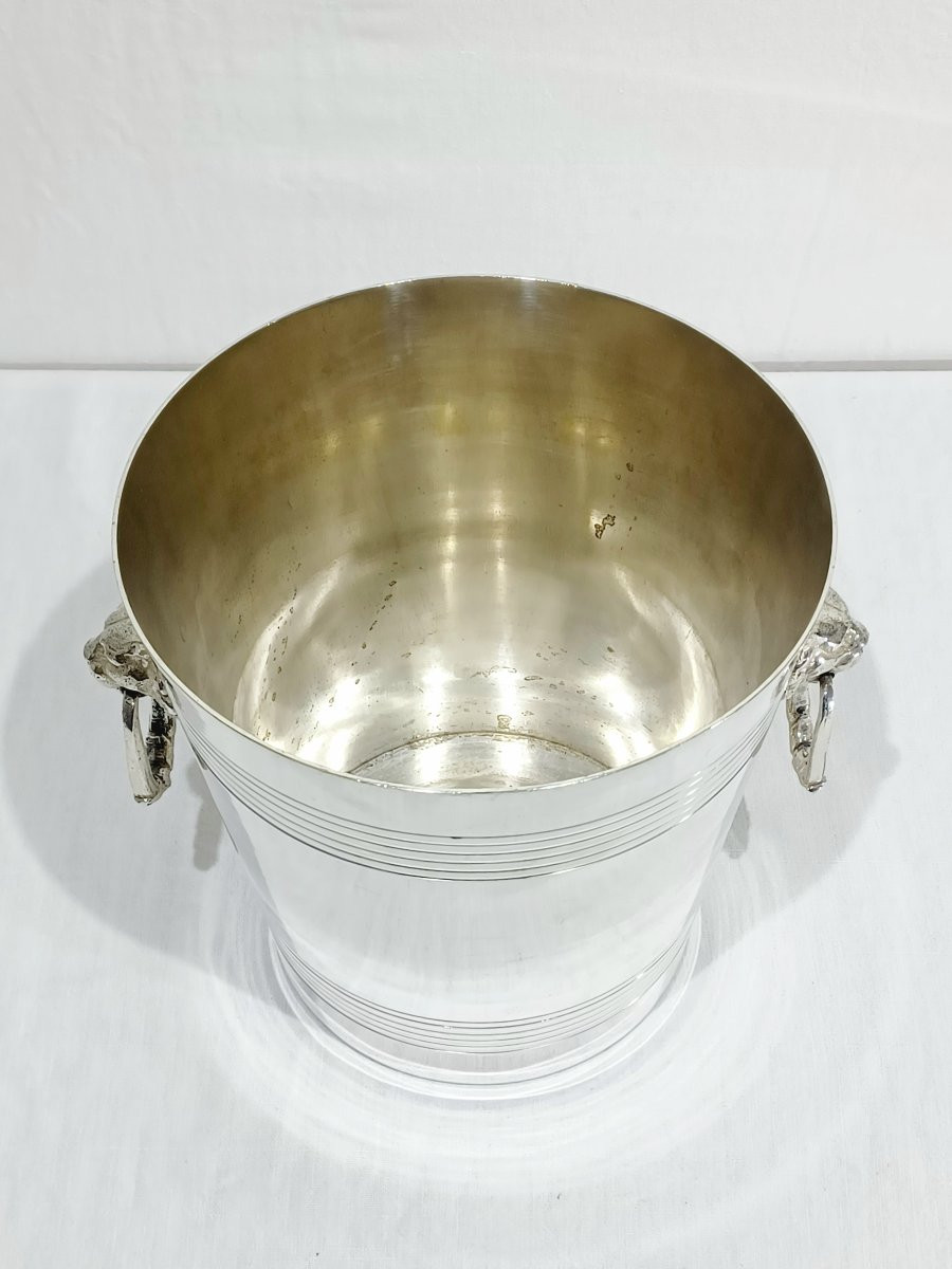 Seau à champagne en métal argenté-photo-1