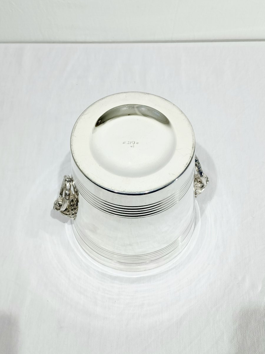 Seau à champagne en métal argenté-photo-3