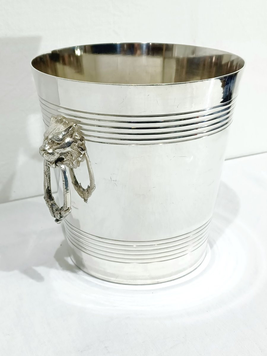 Seau à champagne en métal argenté-photo-7