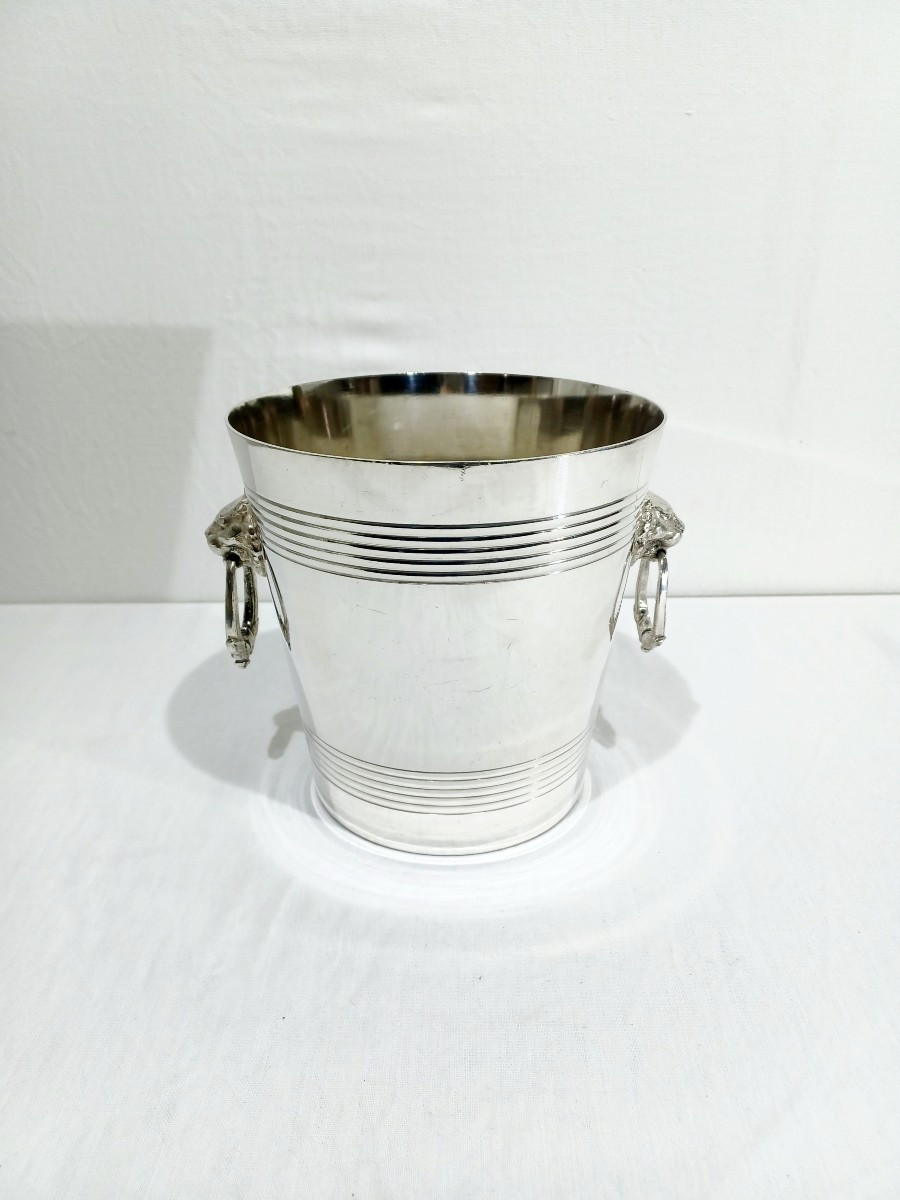 Seau à champagne en métal argenté