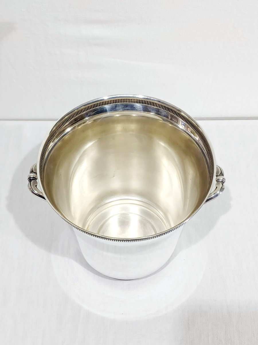 Champagne Bucket In Silver-plated Metal With Gadroons-photo-1