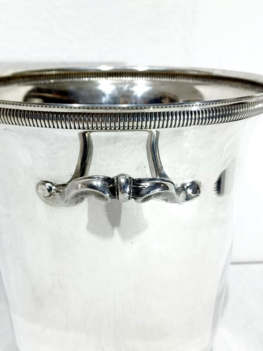 Champagne Bucket In Silver-plated Metal With Gadroons-photo-5