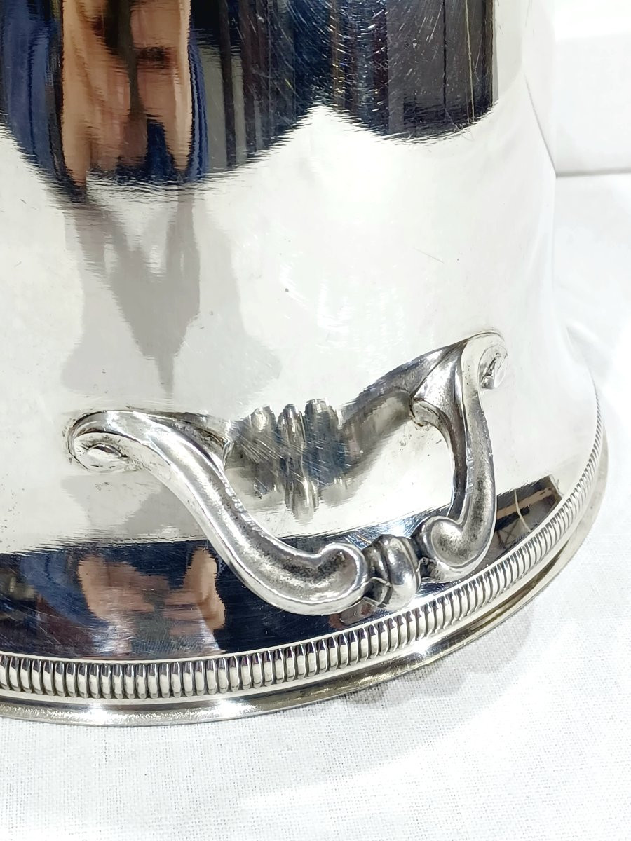 Champagne Bucket In Silver-plated Metal With Gadroons-photo-6