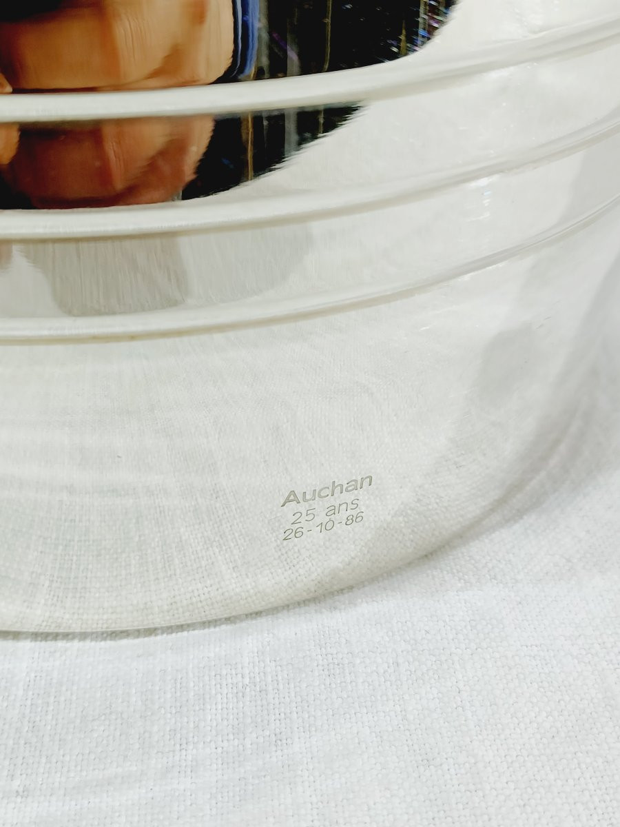 Silver-plated Champagne Bucket Engraved Auchan 25 Ans-photo-5