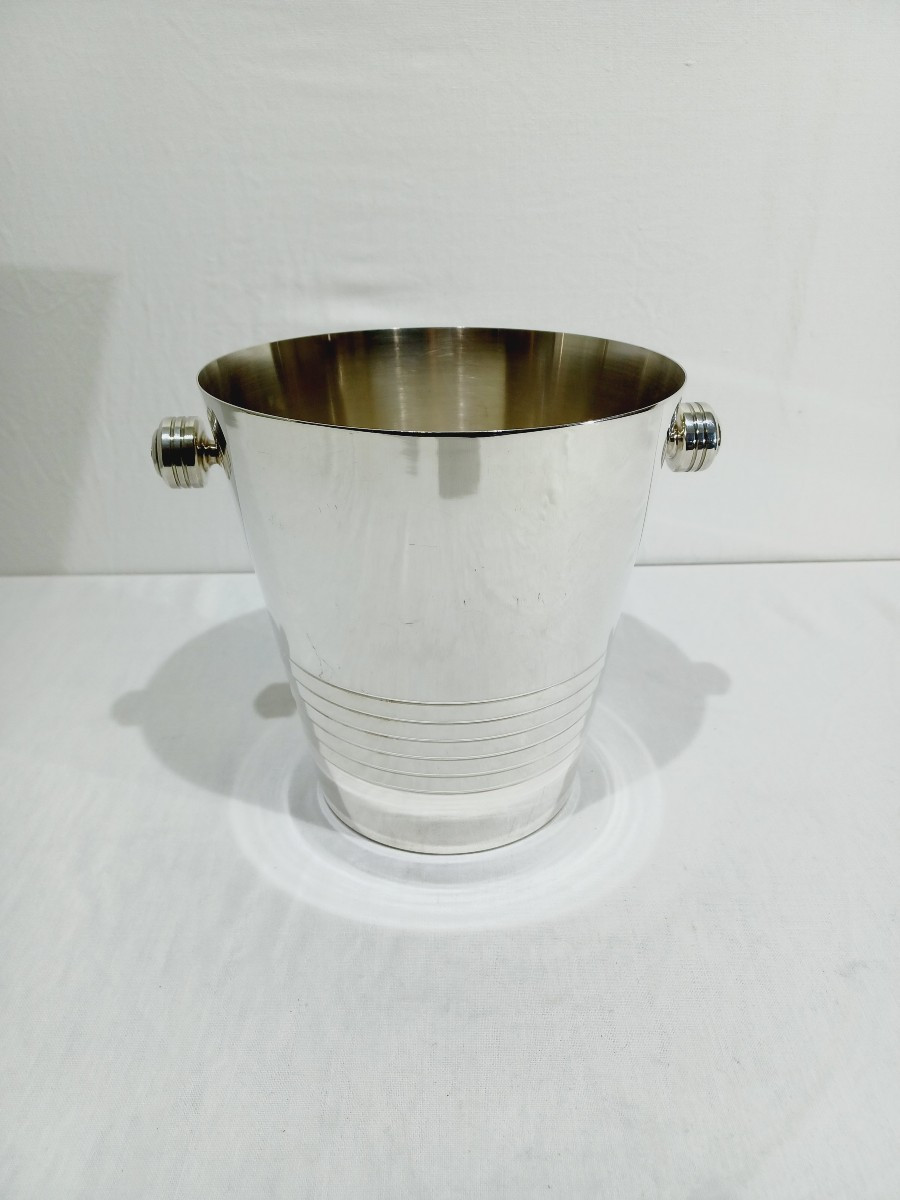 Silver-plated Champagne Bucket Engraved Auchan 25 Ans