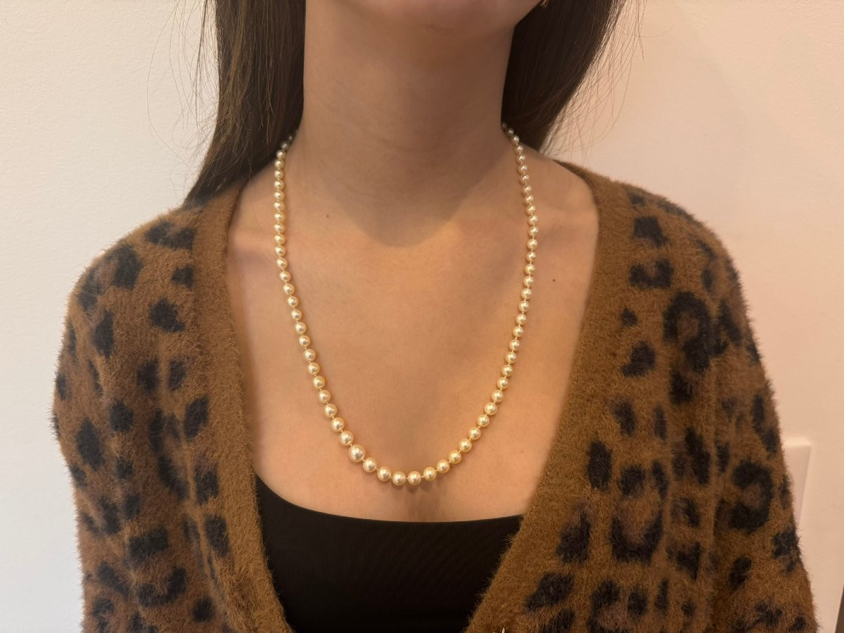 White Gold Pearl Clasp Necklace-photo-2