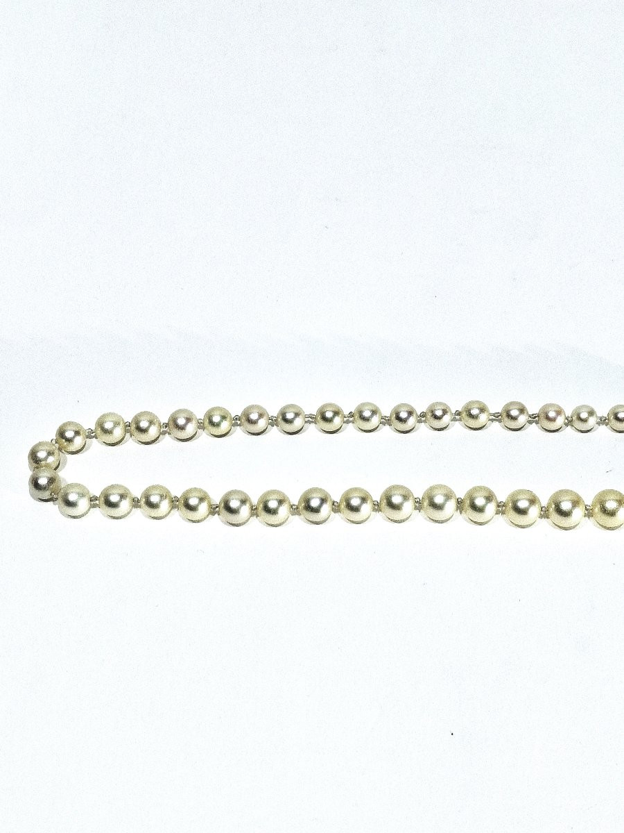 White Gold Pearl Clasp Necklace-photo-5