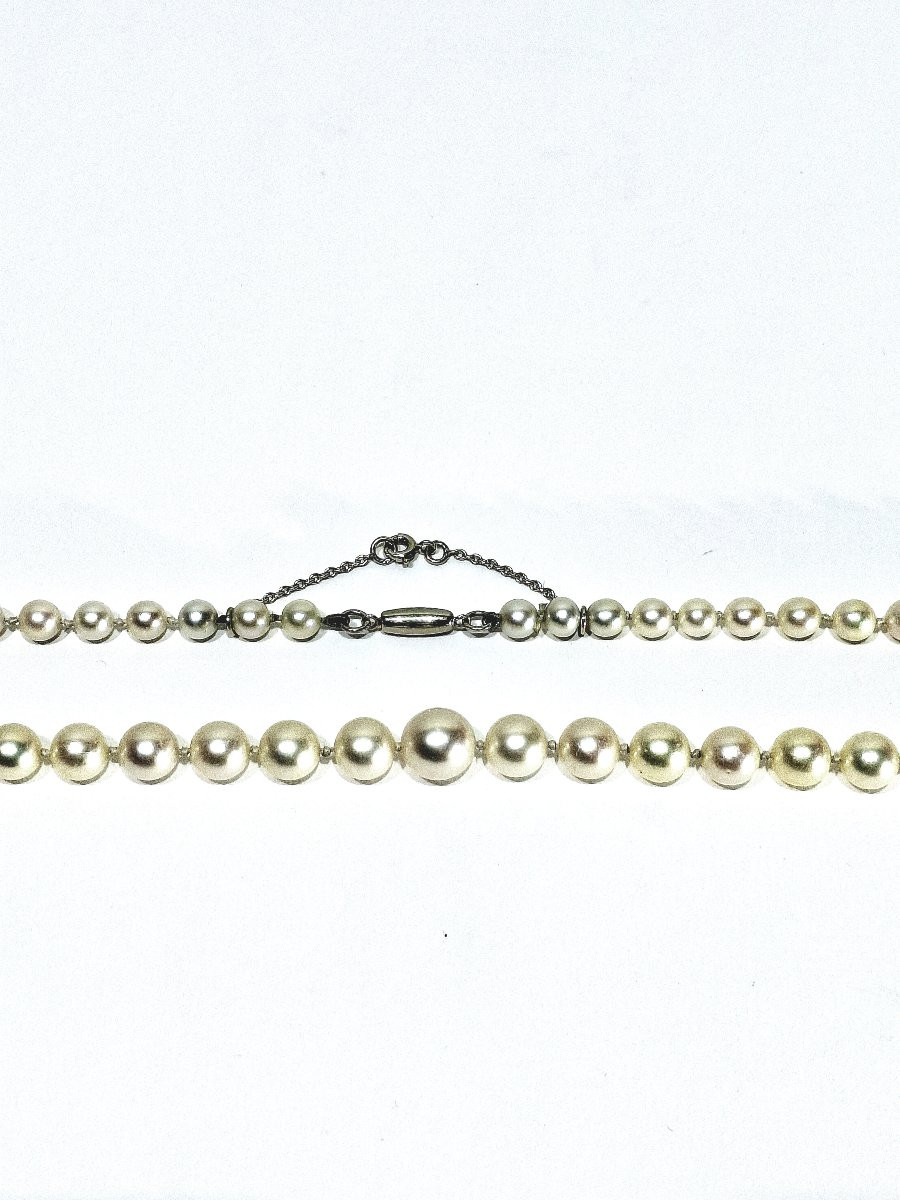 White Gold Pearl Clasp Necklace-photo-6