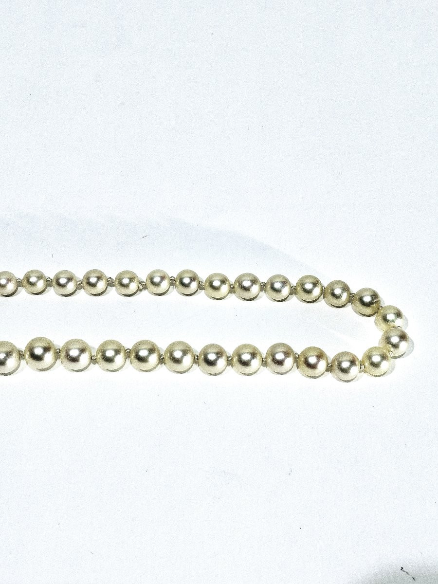 White Gold Pearl Clasp Necklace-photo-7