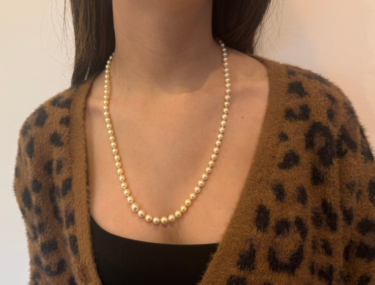 White Gold Pearl Clasp Necklace-photo-8