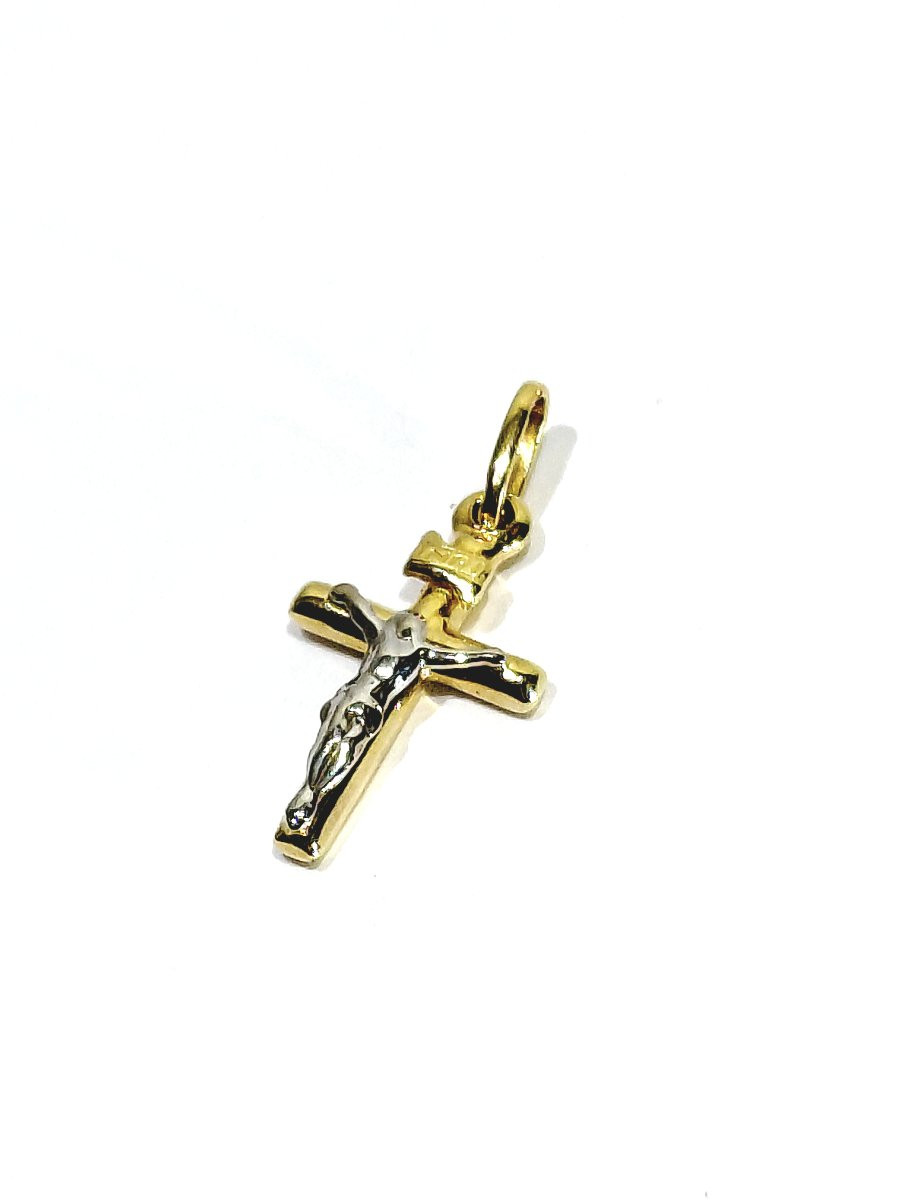 Yellow And White Gold Crucifix Pendant-photo-4