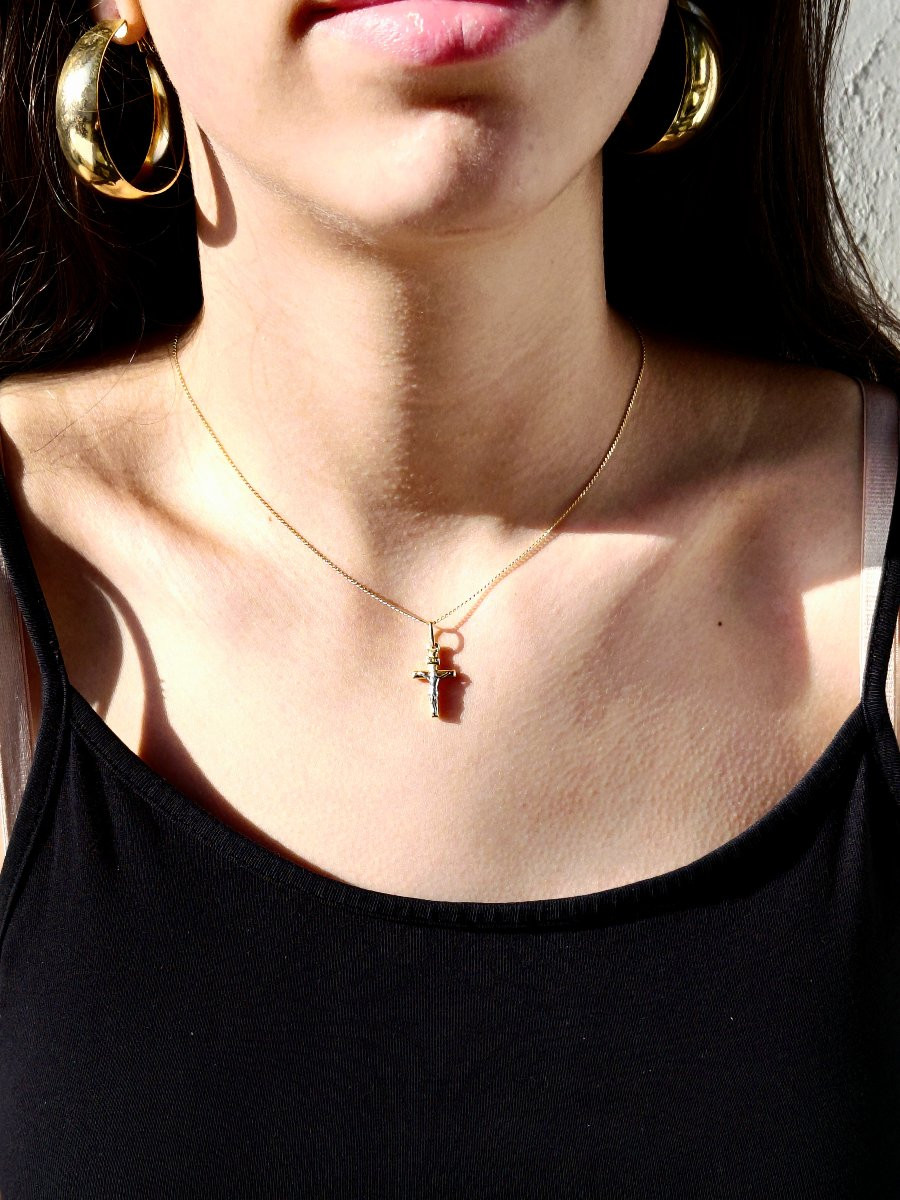 Yellow And White Gold Crucifix Pendant-photo-1