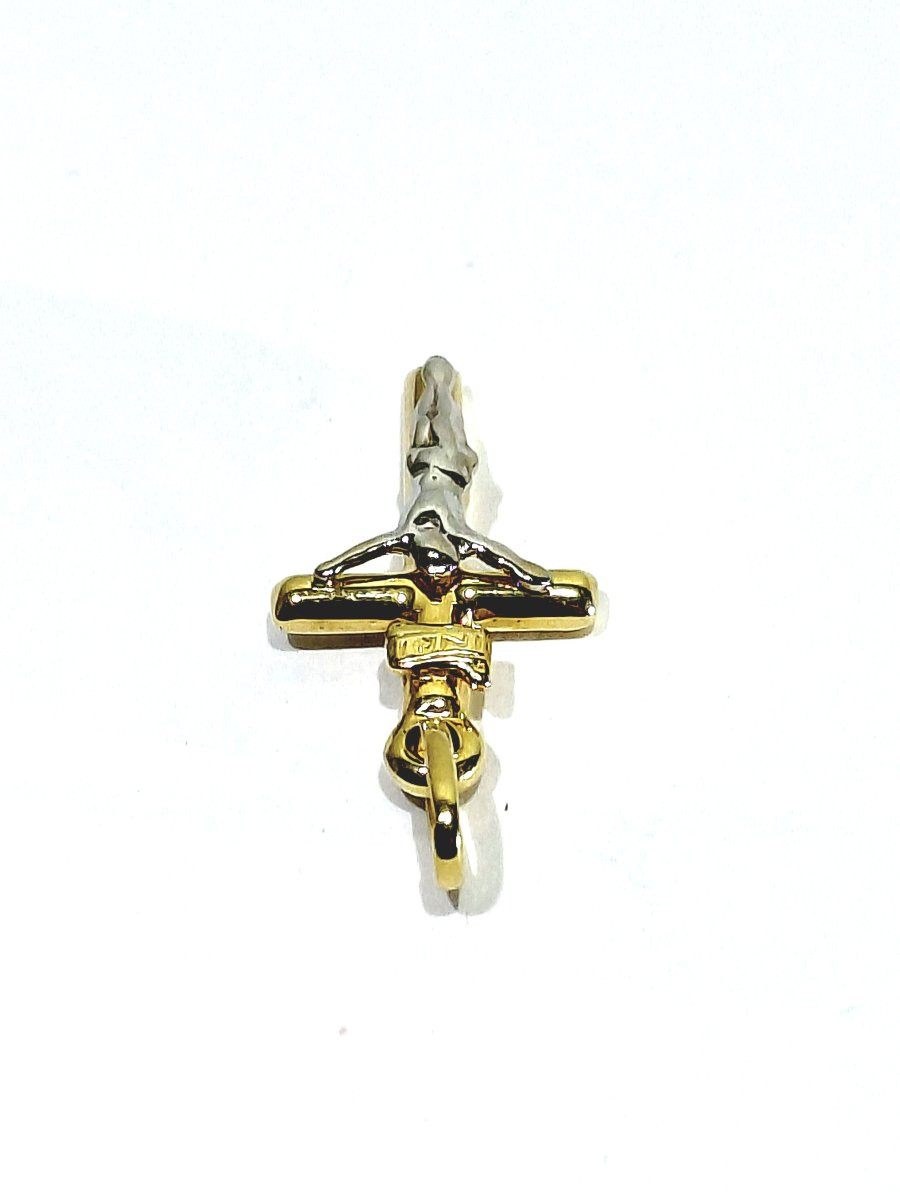 Yellow And White Gold Crucifix Pendant-photo-4