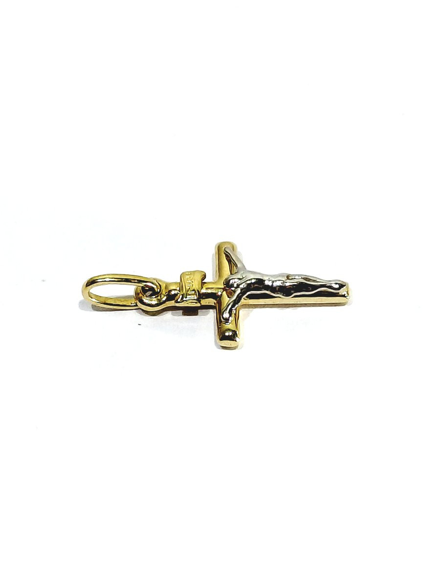 Yellow And White Gold Crucifix Pendant-photo-5