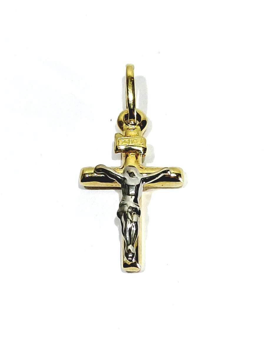 Yellow And White Gold Crucifix Pendant