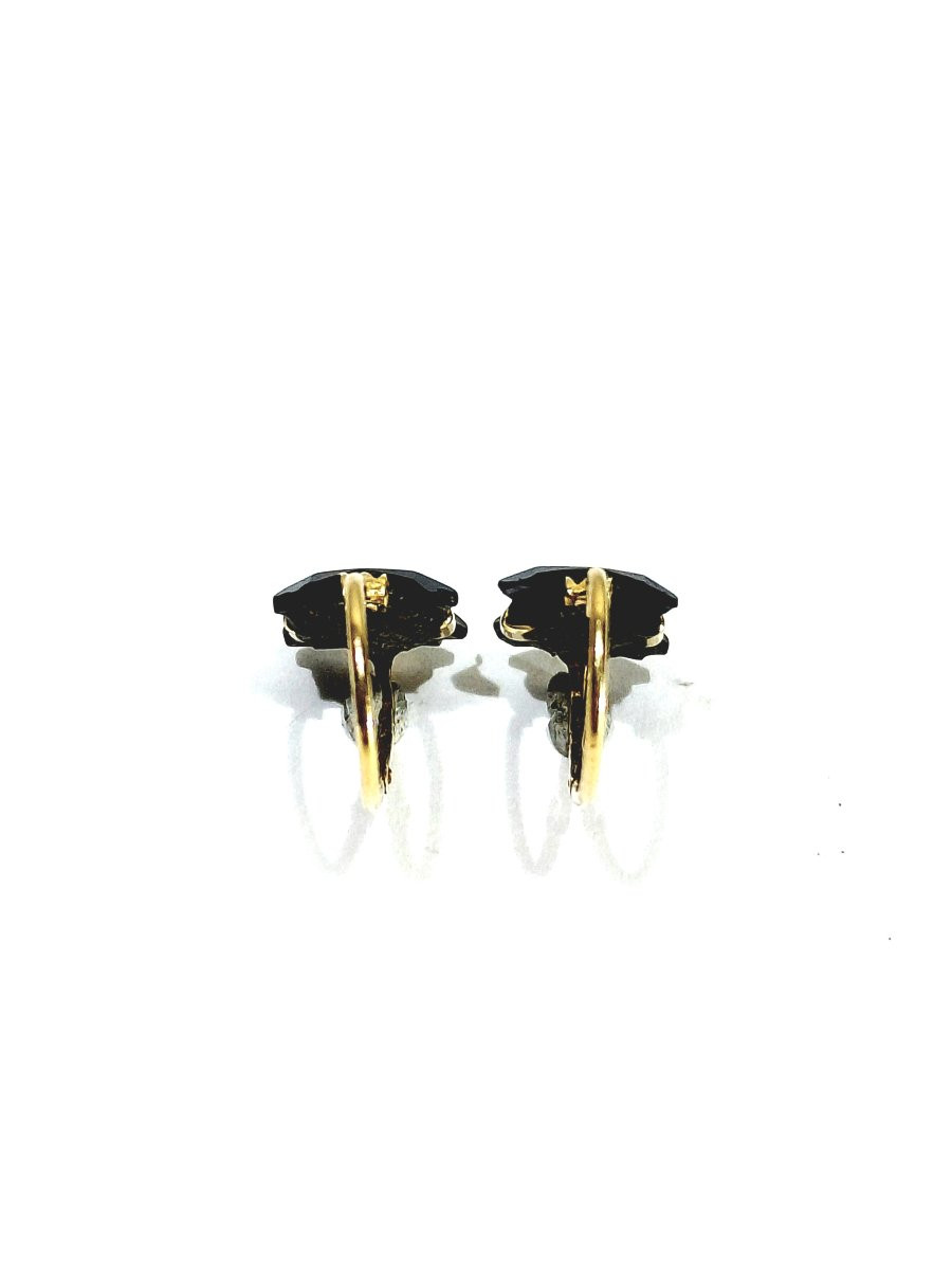 Paire de boucle d’oreille or et onyx 1819-1838-photo-2
