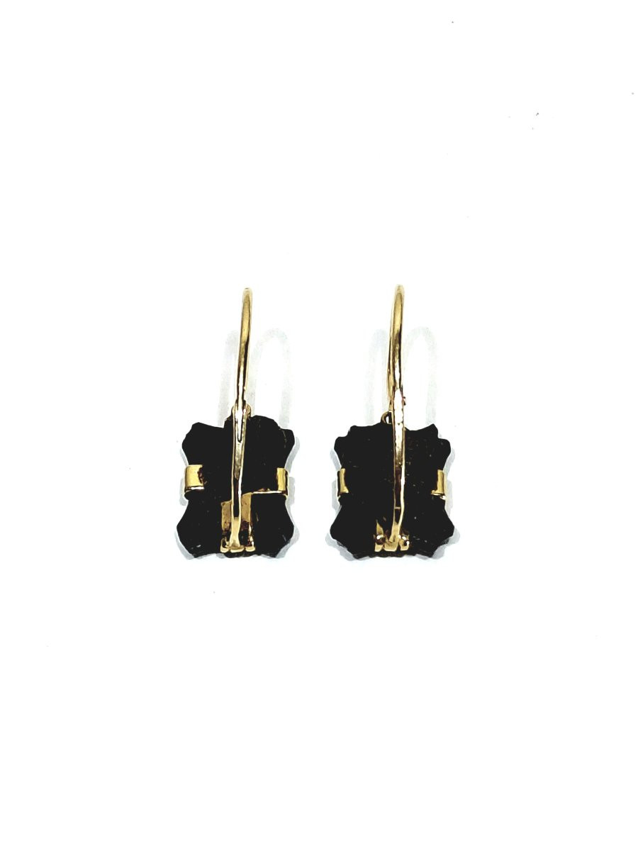 Paire de boucle d’oreille or et onyx 1819-1838-photo-3